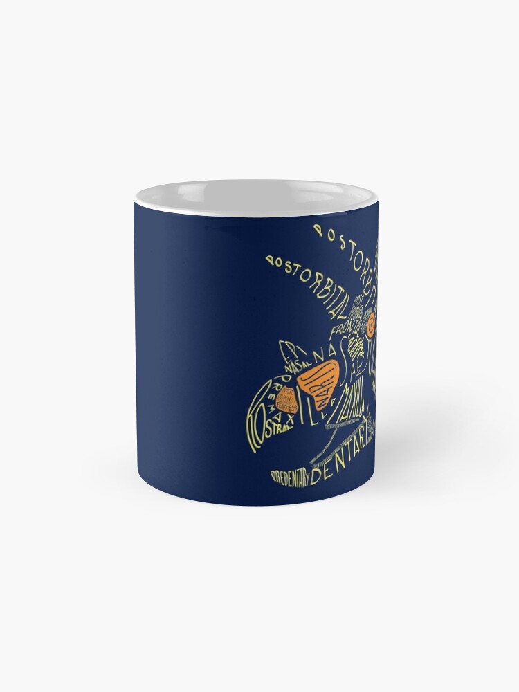 Alternate view of Analogous Colors Calligram Triceratops Skull Mug