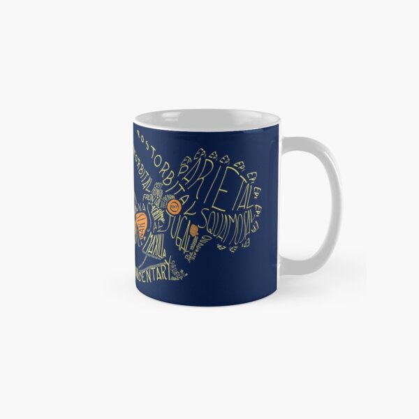 Analogous Colors Calligram Triceratops Skull Classic Mug