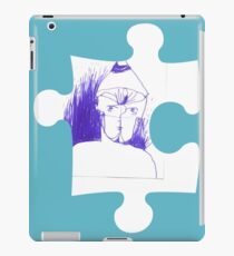Blue sketch on a puzzle piece iPad Case/Skin