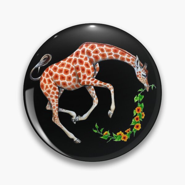 Giraffe with Flower Vine Pin