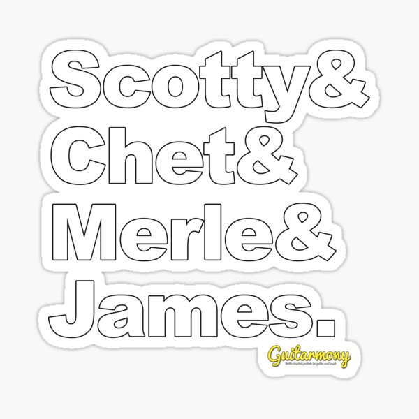 1950s Guitar Legends - White Text Sticker