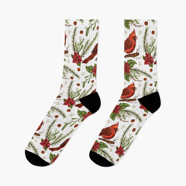 Item preview, Christmas Red Cardinal Red Flowers Green Leaves designed and sold by Jaydee001.