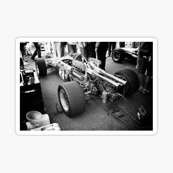 Brabham F1 car in pits Sticker