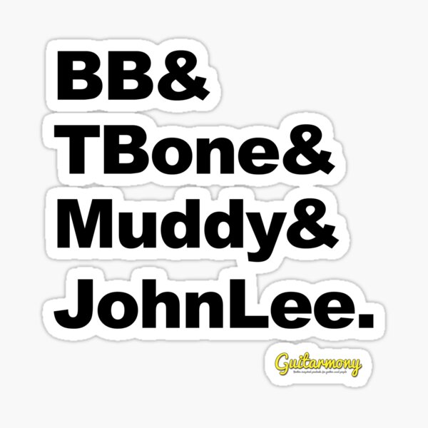Blues Guitar Legends - Black Text Sticker