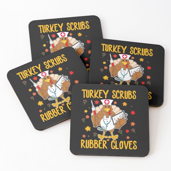 Item preview, Turkey Scrubs Rubber Gloves Funny Turkey Nurse Thanksgiving designed and sold by backtrending.