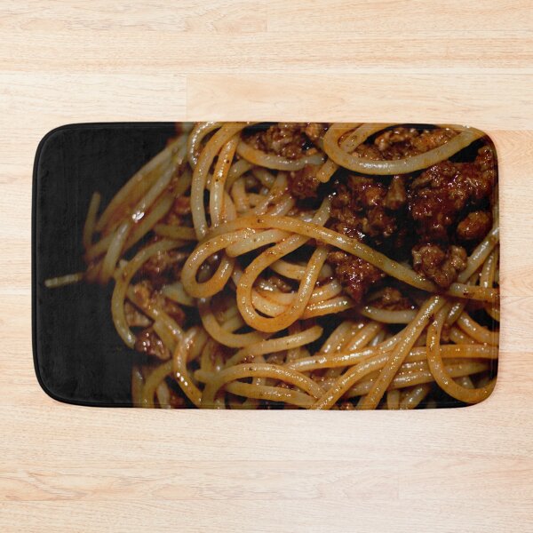 Item preview, Italian spaghetti bolognese on a black background designed and sold by Michaelerch.