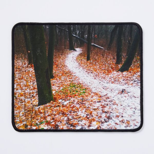 Item preview, Path covered with snow and leading through a forest, natural background  designed and sold by helenkaiy.