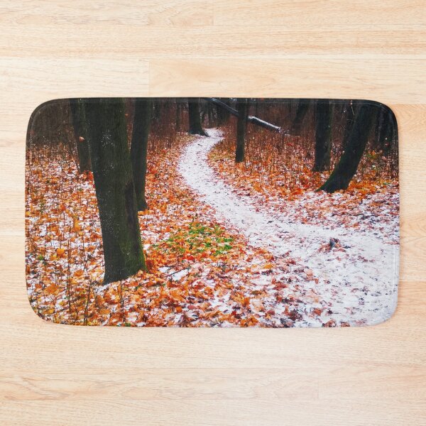 Item preview, Path covered with snow and leading through a forest, natural background  designed and sold by helenkaiy.
