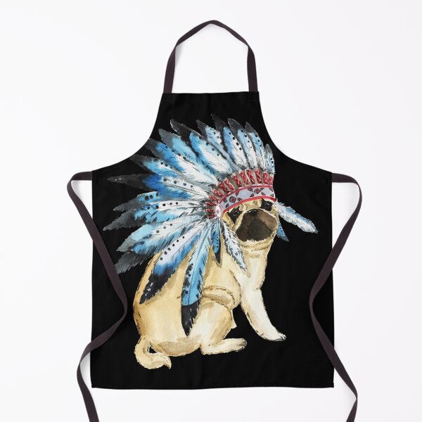 Item preview, INDIAN PUG WITH FEATHERS HEADDRESS designed and sold by fatshirt.