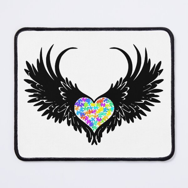 Item preview, Autism Puzzled Heart Angel Wings #1 designed and sold by Hypnotees.