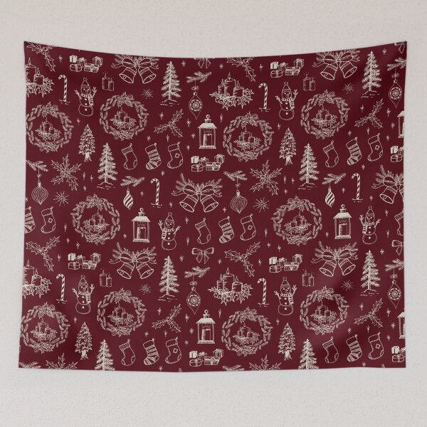 Item preview, Christmas Toile // Berry Red designed and sold by The Wellington Boot.