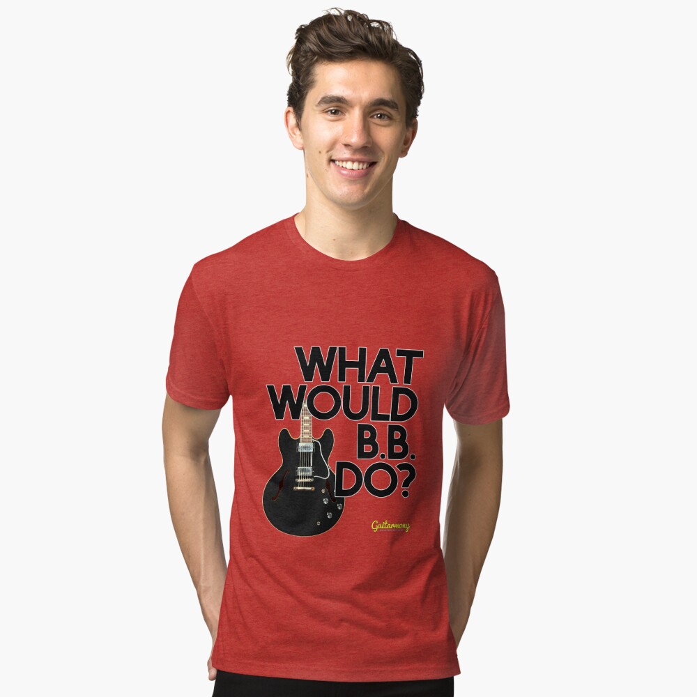 What Would B.B. Do? - Black Text Tri-blend T-Shirt