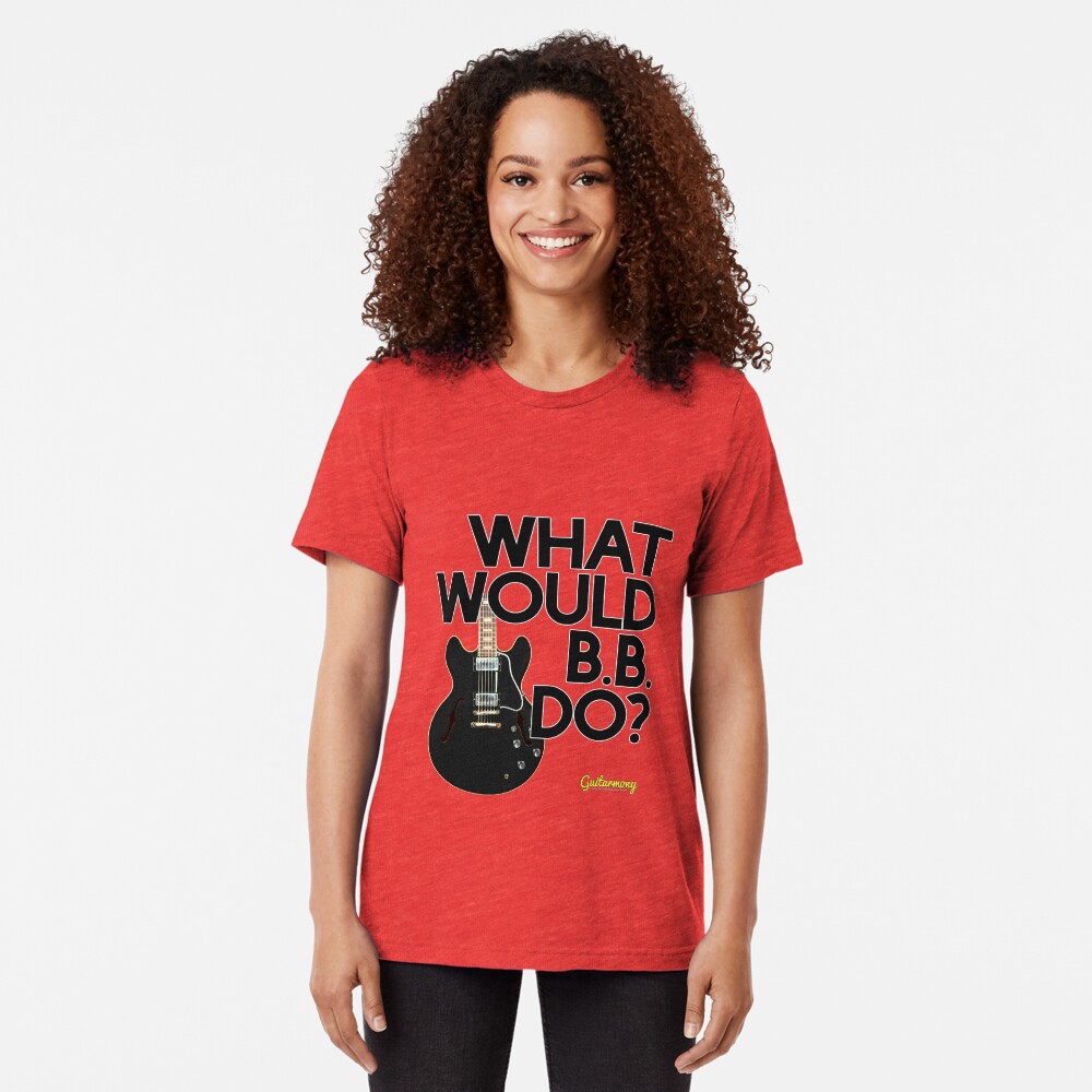 What Would B.B. Do? - Black Text Tri-blend T-Shirt
