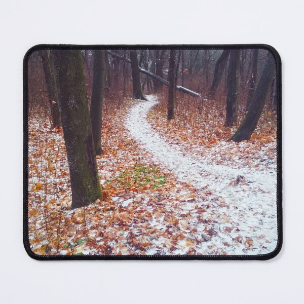 Item preview, Path covered with snow and leading through a forest, natural background  designed and sold by helenkaiy.