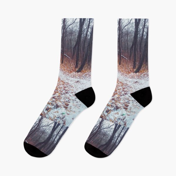 Item preview, Path covered with snow and leading through a forest, natural background  designed and sold by helenkaiy.
