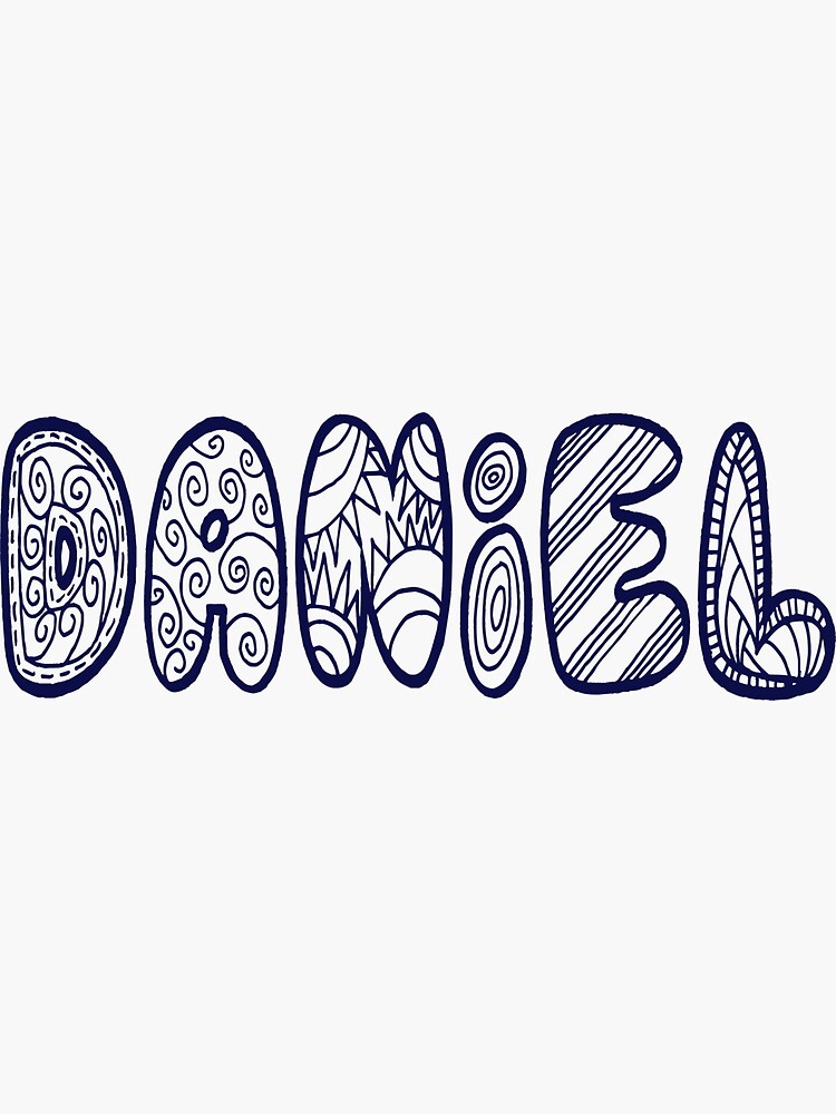 daniel-nametag-for-daniel-signature-in-dark-blue-sticker-for-sale