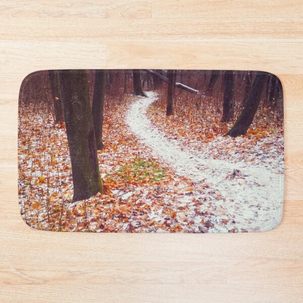 Item preview, Path covered with snow and leading through a forest, natural background  designed and sold by helenkaiy.