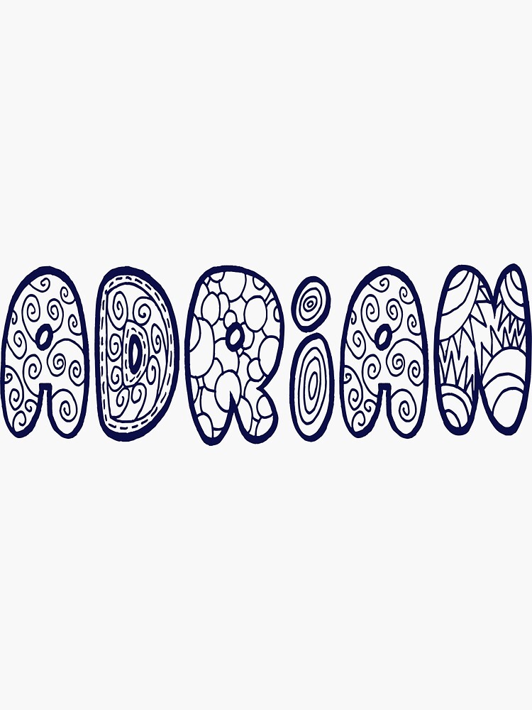 adrian-nametag-for-adrian-signature-in-dark-blue-sticker-for-sale