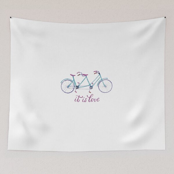 Item preview, Watercolor romantic bike and lettering "It is love" designed and sold by Darina Gulbina.