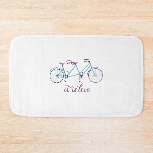 Item preview, Watercolor romantic bike and lettering "It is love" designed and sold by Darina Gulbina.
