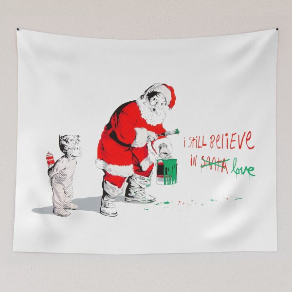 Item preview, I Still Believe In Love | Santa Claus - Ironic Graffiti Christmas Gift designed and sold by WE-ARE-BANKSY.