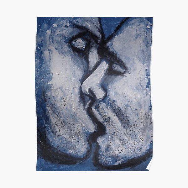 Lovers - Kiss In Blue Poster