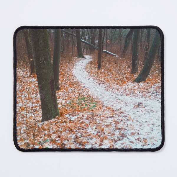 Item preview, Path covered with snow and leading through a forest, natural background  designed and sold by helenkaiy.