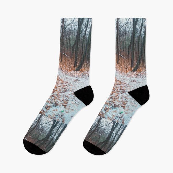Item preview, Path covered with snow and leading through a forest, natural background  designed and sold by helenkaiy.