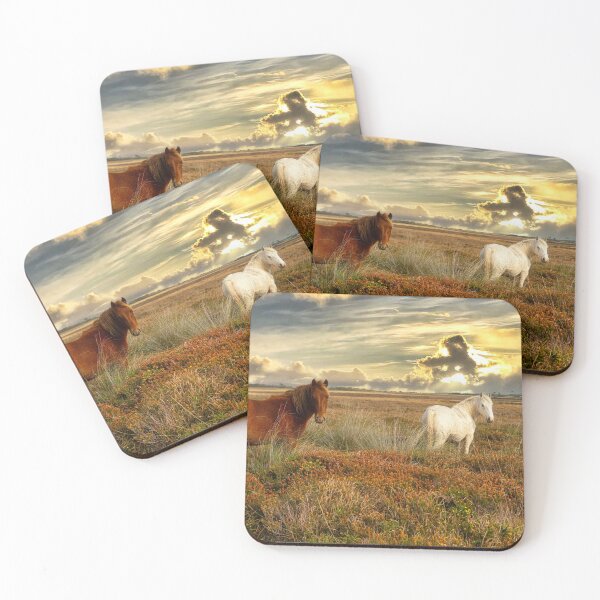 Item preview, Cornish Ponies at sunset designed and sold by kathleenjean.