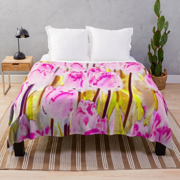 Item preview, Blooming Pink Tulips on Golden Background designed and sold by IraNiva.