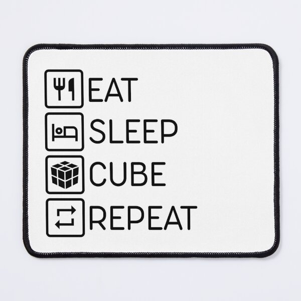 Item preview, Eat Sleep Cube Repeat v.2 (black) designed and sold by Anonymous Badger.