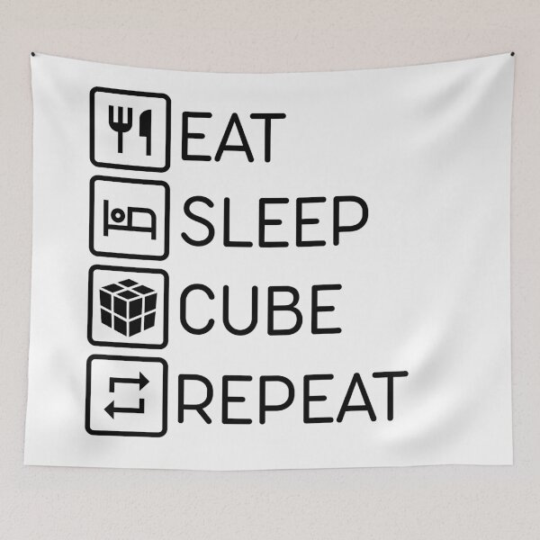 Item preview, Eat Sleep Cube Repeat v.2 (black) designed and sold by Anonymous Badger.