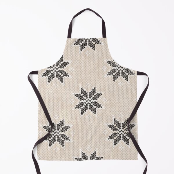 Item preview, Cozy Boho Nordic Christmas Knitted Snowflakes Pattern Neutral and Black designed and sold by Octavia Soldani.
