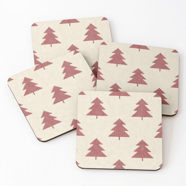 Item preview, Cozy Boho Nordic Knitted Christmas Tree Pattern Neutral and Red designed and sold by Octavia Soldani.
