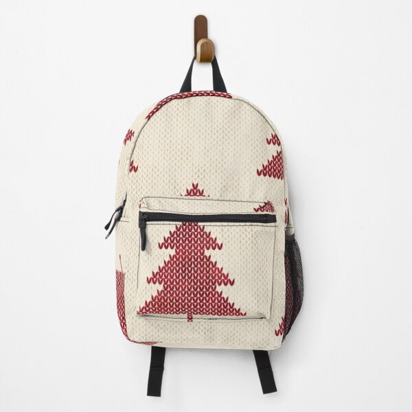 Item preview, Cozy Boho Nordic Knitted Christmas Tree Pattern Neutral and Red designed and sold by Octavia Soldani.