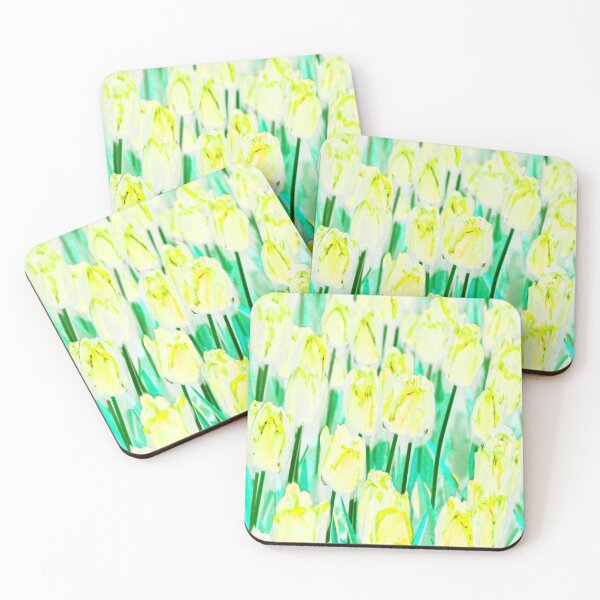 Item preview, Blooming Yellow Tulips on the Light Green Background designed and sold by IraNiva.