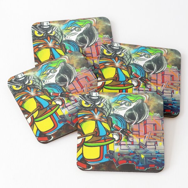 Item preview, Parrot and owl grafitti  designed and sold by pnkpopcorn.