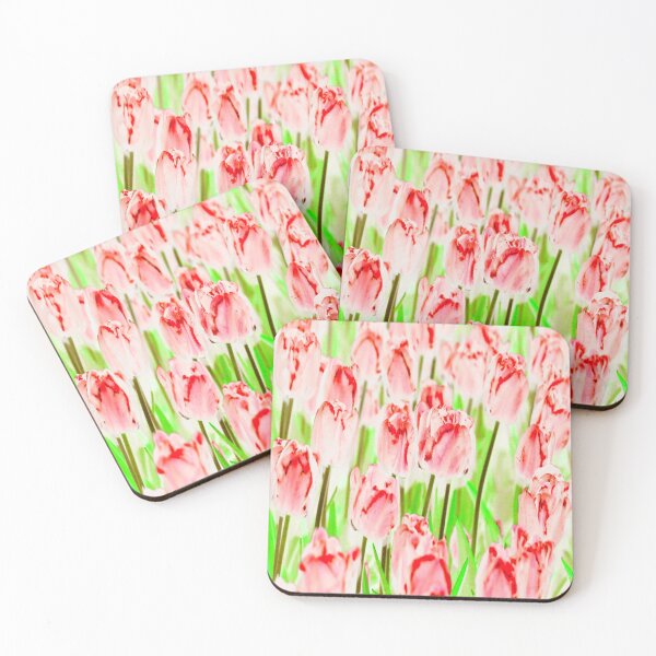 Item preview, Blooming Red Tulips on the Light Green Background designed and sold by IraNiva.