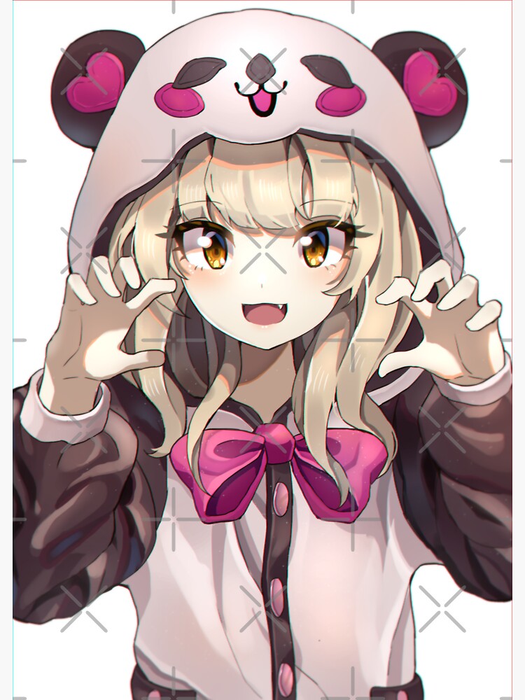 Kawaii Anime Girl Wearing Panda Costume Sticker for Sale by Nightarcade