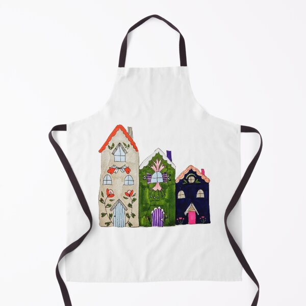Item preview, Folk Art Trio of Houses designed and sold by LornaBowdenART.
