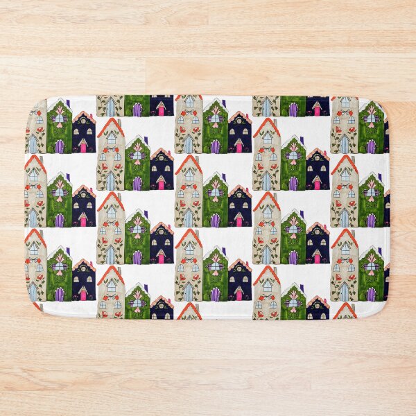 Item preview, Folk Art Trio of Houses designed and sold by LornaBowdenART.