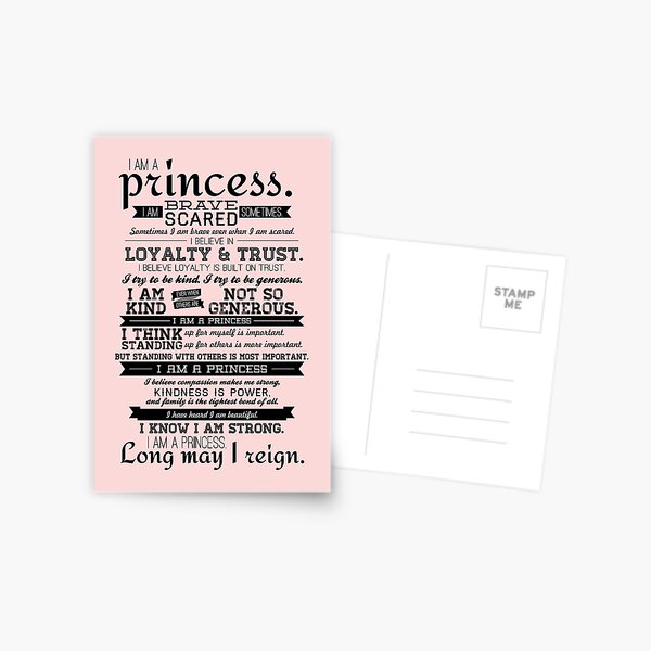 I Am a Princess Postcard