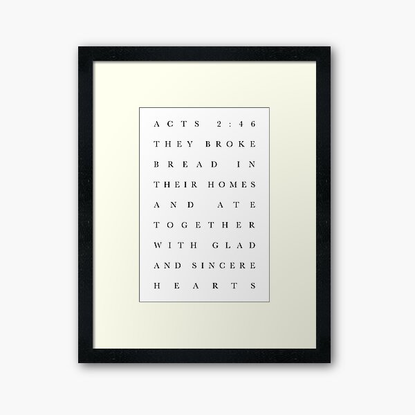 Vista previa del artículo con la obra «Hechos 2:46 | Partían el pan en sus casas y comían juntos con corazones alegres y sinceros.», diseñado y vendido por wondrous-works.