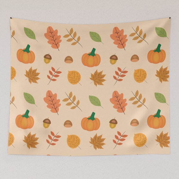 Item preview, Autumn leaves and pumpkin Thanksgiving pattern  designed and sold by Yasminepatterns .