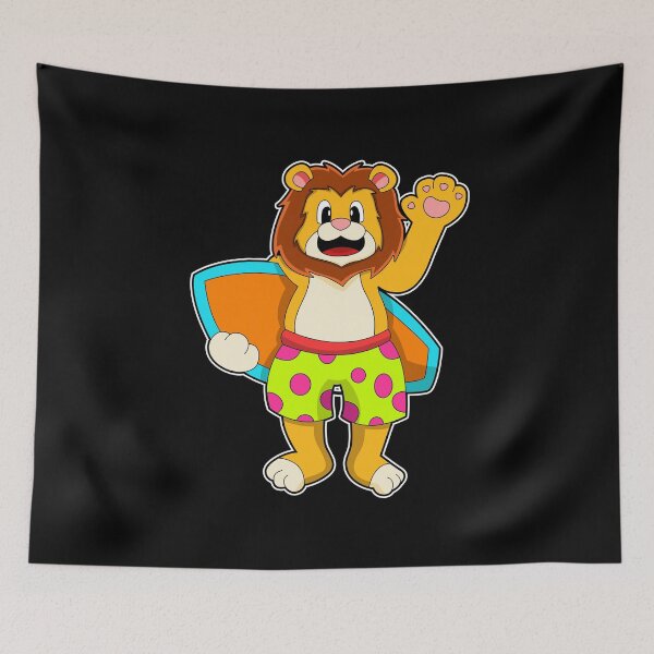Item preview, Lion as Surfer with Surfboard designed and sold by Snabdesign84.