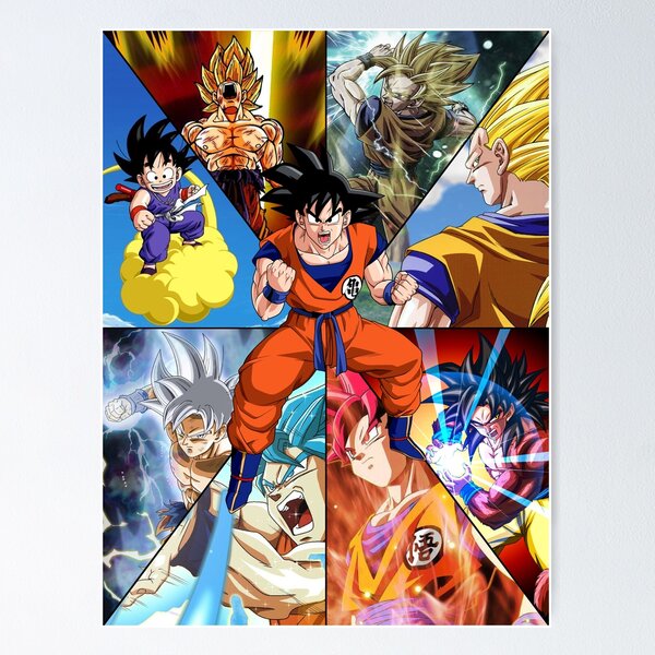 Dragon Ball Poster Adult Goku Kaioken Attack 12inx18in Free Shipping