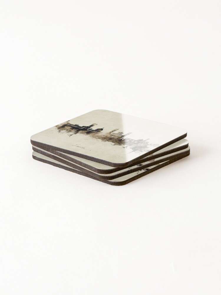 Thumbnail 4 of 5, Coasters (Set of 4), Lucca Italy Skyline designed and sold by Michael Tompsett.
