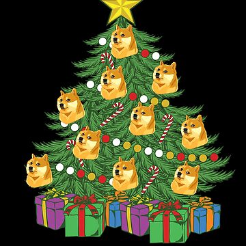 Vorschaubild zum Design Dogecoin Christmas Tree Crypto Doge Ornaments Dogecoin Gear von DynamicDesign