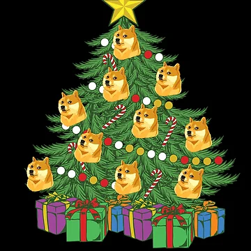 Imagen de la obra Dogecoin Christmas Tree Crypto Doge Ornaments Dogecoin Gear de DynamicDesign