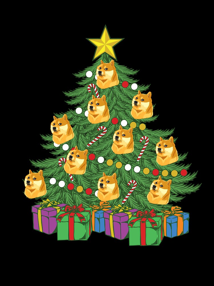 Imagen 7 de 7, Camiseta oversize con la obra Dogecoin Christmas Tree Crypto Doge Ornaments Dogecoin Gear, diseñada y vendida por DynamicDesign.